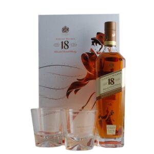 WHISKY J. WALKER 18 A?OS + 2 VASOS Est. 1x750cc