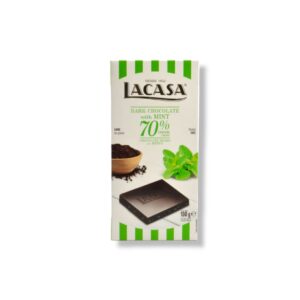 TABLETA LA CASA CHOCOLATE NEGRO 70% MENTA 20x100g